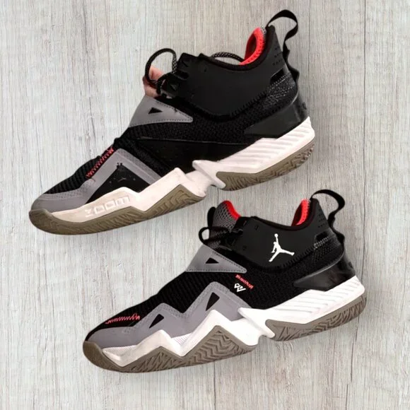 Nike Air Jordan Why Not Zer0.5 Basketball Shoes Mens 11 Black Grey Red CJ0780-00 - Picture 7 of 13